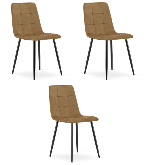 Krzesło KARA - brązowy aksamit / nogi czarne x 3