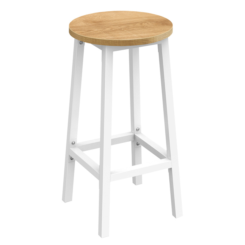 Taboret barowy - dąb / nogi białe