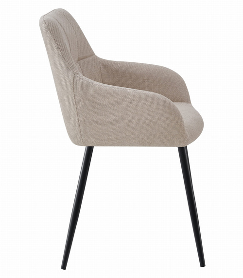 Krzesło BENI - beż tkanina / nogi czarne x 2