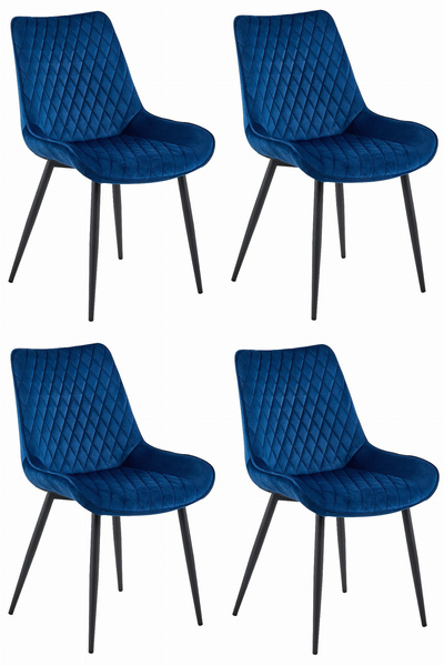 Krzesło VERDO - granat aksamit / nogi czarne x 4