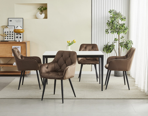 Krzesło JORK - brąz aksamit / nogi czarne x 2