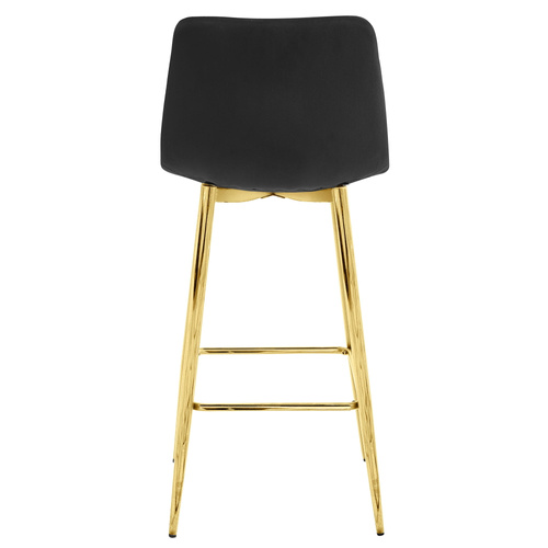 Hoker ARCETO - aksamit czarny / nogi ZŁOTE x 3