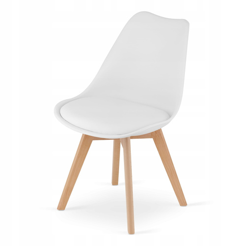 Zestaw stół okrągły TODI 80cm biały + 4 krzesła MARK białe