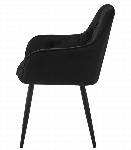 Krzesło JORK - czarny aksamit / nogi czarne x 1