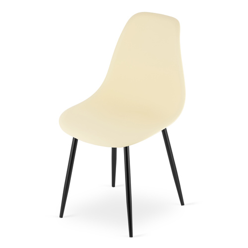 Krzesło WAT kremowe / nogi czarne x 2