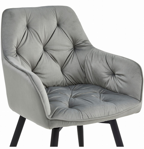 Krzesło JORK360 - aksamit srebrno-szary / nogi czarne x 1