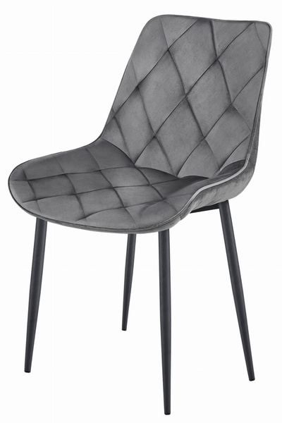 Krzesło TOR - ciemny szary aksamit / nogi czarne x 2