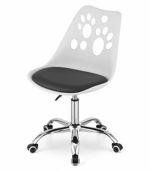 Krzesło obrotowe PRINT - biało-czarne