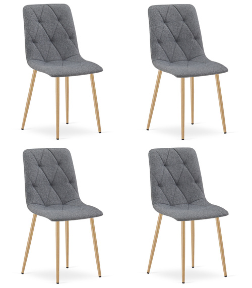 Krzesło LIBRA - ciemny szary materiał / nogi kolor drewna x 4