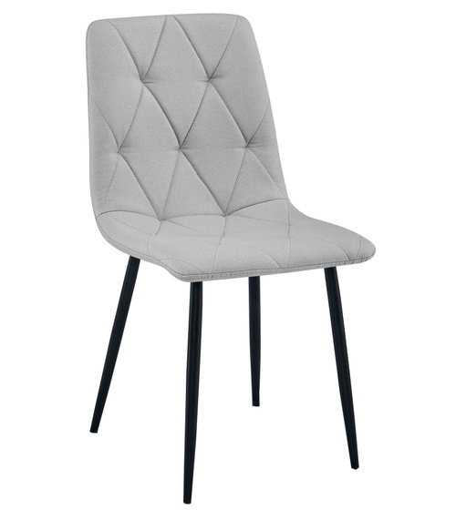 Krzesło LIBRA - jasny szary materiał / nogi czarne x 2