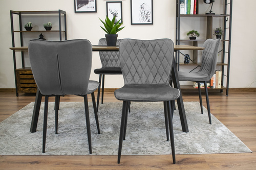 Krzesło FOX - ciemny szary aksamit x 1