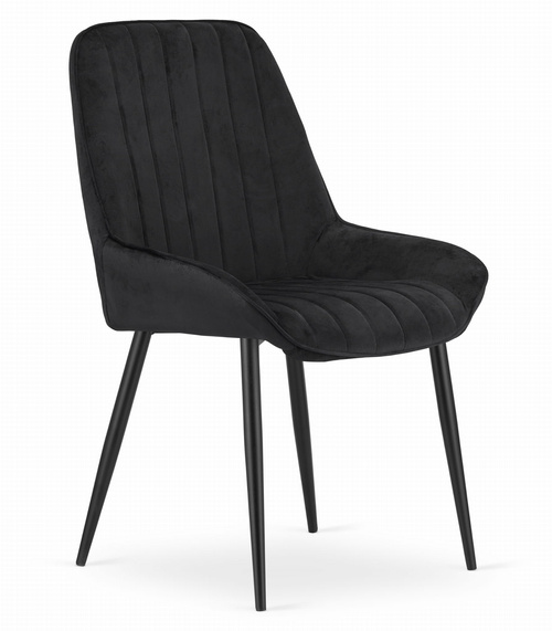 Krzesło LARY - czarny aksamit x 3
