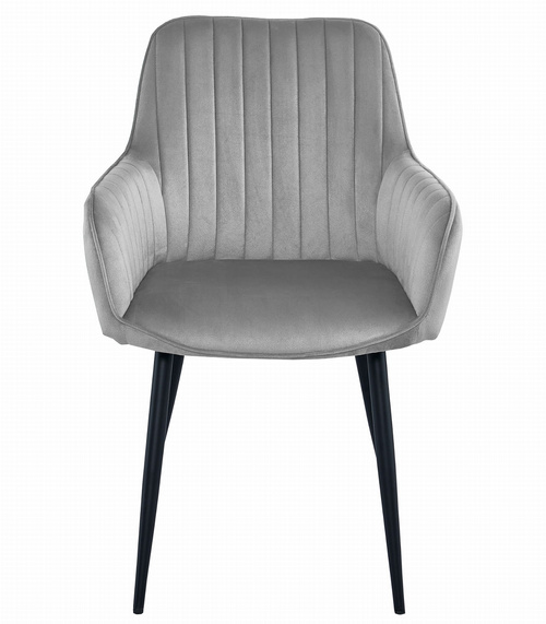 Krzesło SOLDEN - aksamit srebrno-szary / nogi czarne x 2