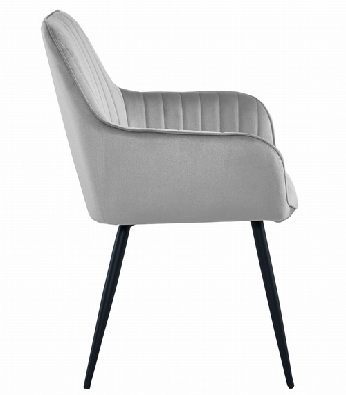 Krzesło SOLDEN - aksamit srebrno-szary / nogi czarne x 1