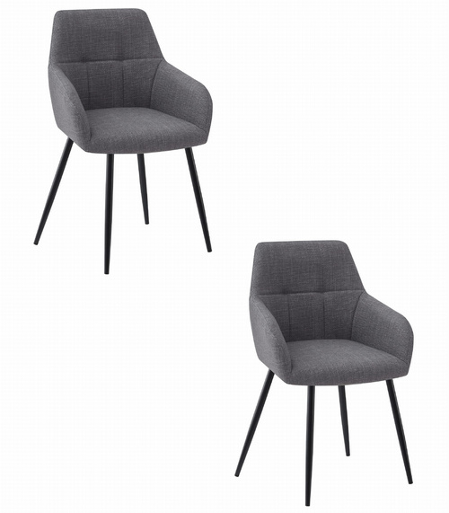 Krzesło BENI - ciemny szary tkanina / nogi czarne x 2