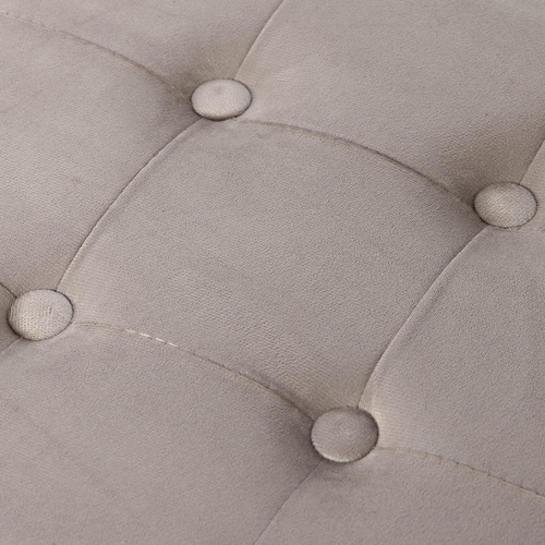 Pufa składana L z guzikami - 38x38x38cm aksamit beż x 8