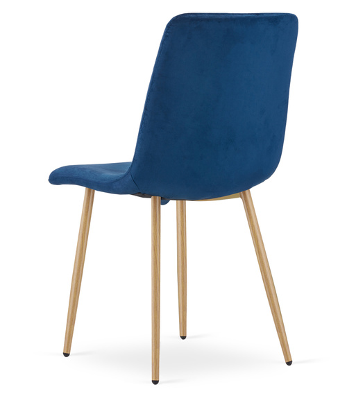 Krzesło TURIN - granat aksamit / nogi kolor drewna x 3