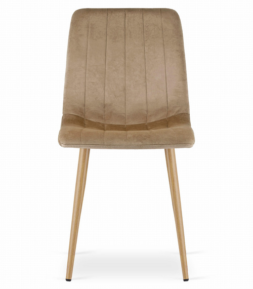 Krzesło LAVA - brązowy aksamit / nogi kolor drewna x 1
