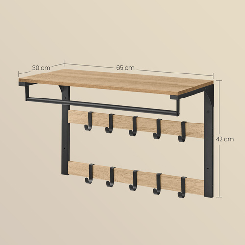 Półka z Wieszakami - sonoma - LCR101B11