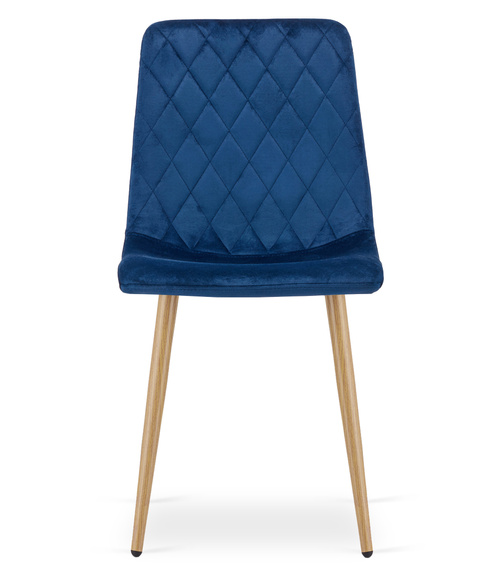 Krzesło TURIN - granat aksamit / nogi kolor drewna x 4