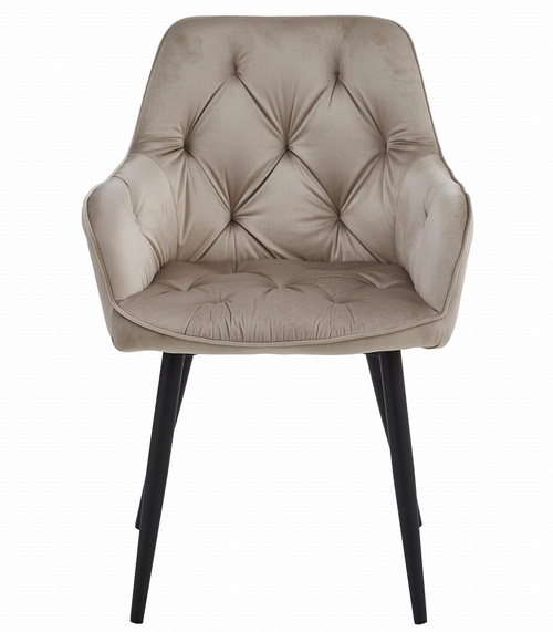 Krzesło JORK - ciemny beż aksamit / nogi czarne x 2