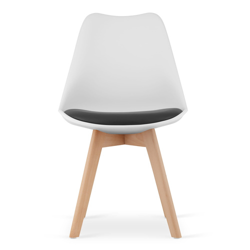 Krzesło MARK biało czarne / nogi naturalne x 2