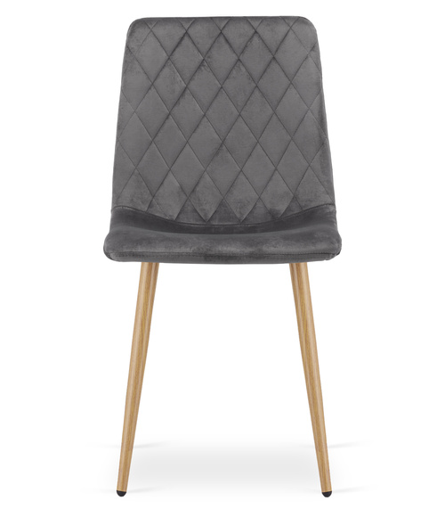 Krzesło TURIN - ciemny szary aksamit / nogi kolor drewna x 1
