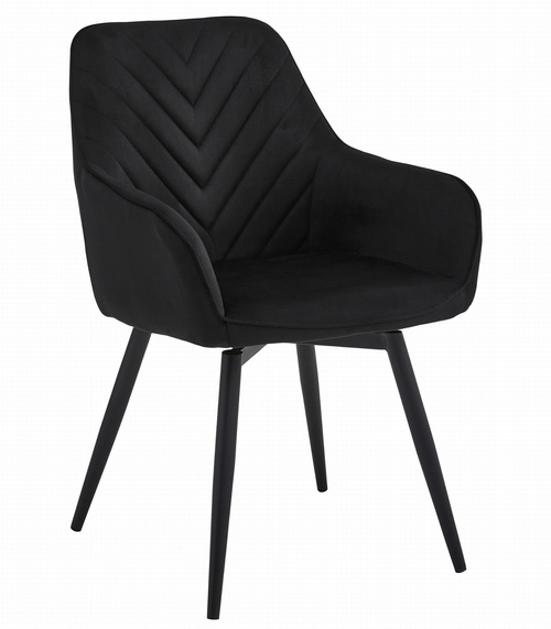 Krzesło NANA360 - czarny aksamit / nogi czarne x 2