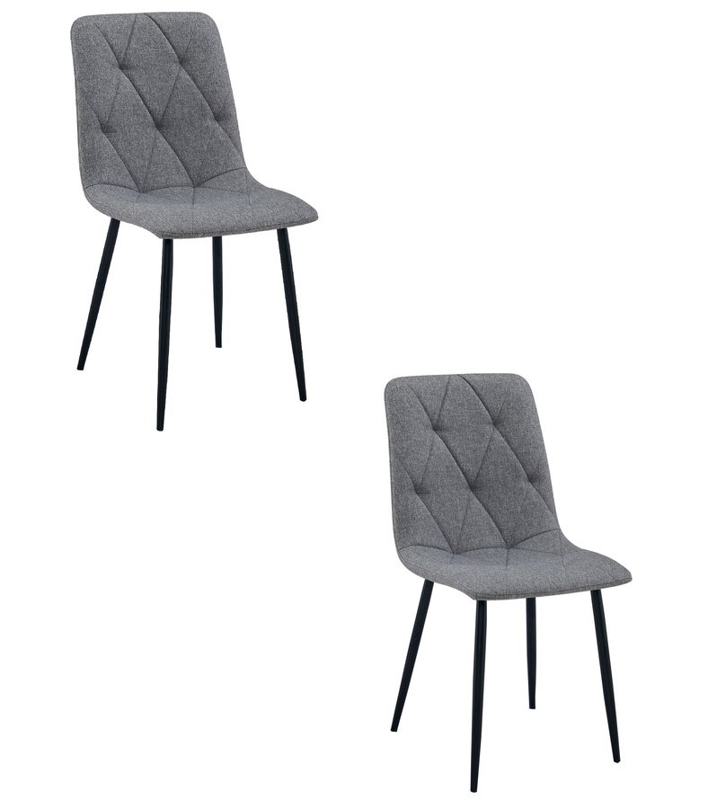 Krzesło LIBRA - ciemny szary materiał / nogi czarne x 2