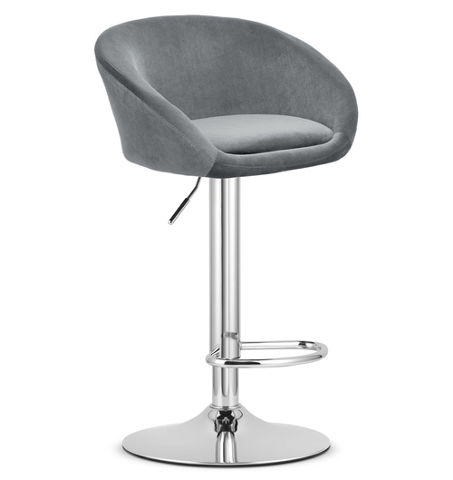 Hoker EAST - aksamit szary / baza chrom x 2