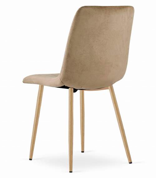 Krzesło LAVA - brązowy aksamit / nogi kolor drewna x 3