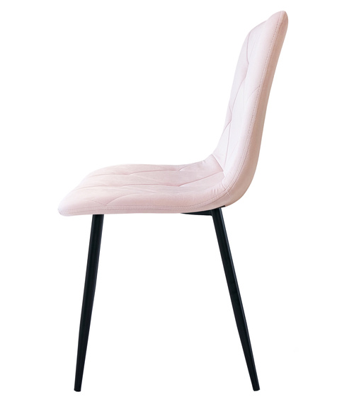 Krzesło LIBRA - jasny róż aksamit / nogi czarne x 1