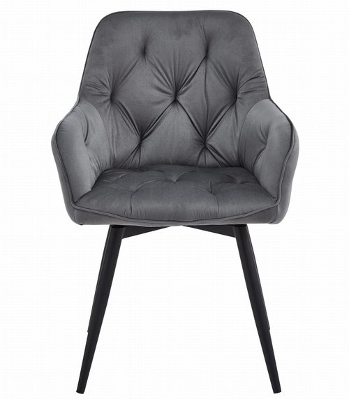 Krzesło JORK360 - ciemny szary aksamit / nogi czarne x 2