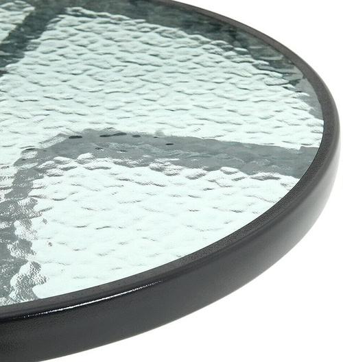 Stół okrągły ISLAND 90cm + 4x Krzesło SOFIA brąz