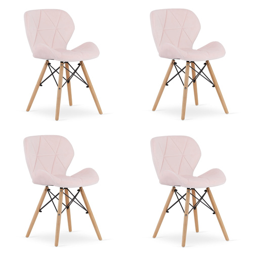 Krzesło LAGO Aksamit - róż x 4