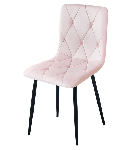Krzesło LIBRA - jasny róż aksamit / nogi czarne x 1