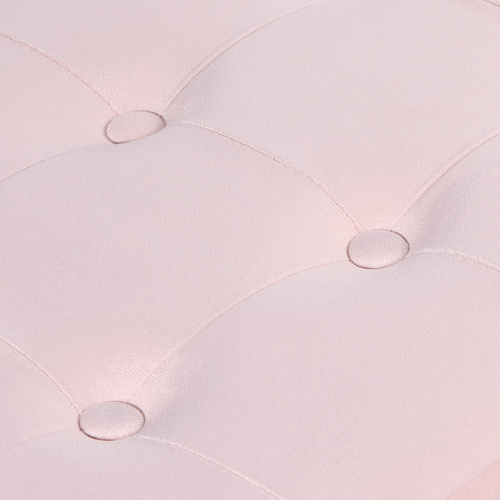 Pufa składana XL z guzikami - 60x38x38cm aksamit róż x 4