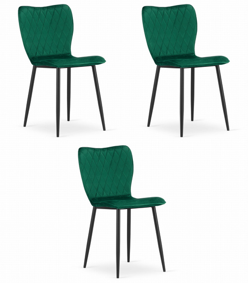 Krzesło FOX - ciemna zieleń aksamit x 3