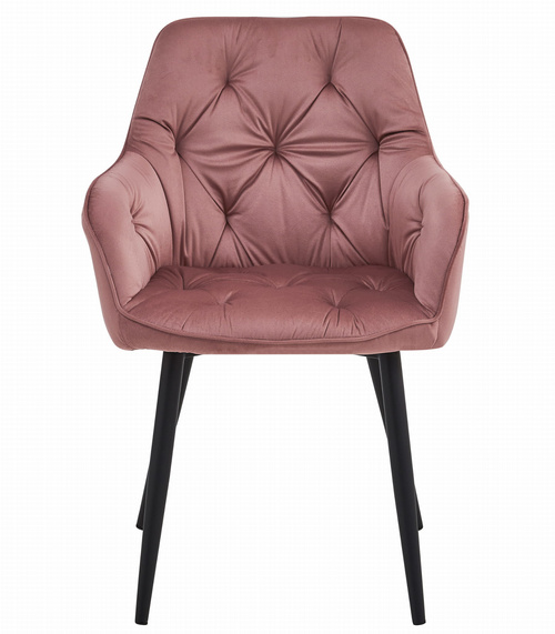 Krzesło JORK - róż aksamit / nogi czarne x 2