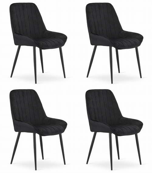 Krzesło LARY - czarny aksamit x 4