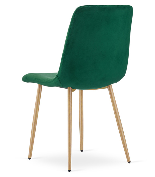 Krzesło TURIN - ciemna zieleń aksamit / nogi kolor drewna x 1