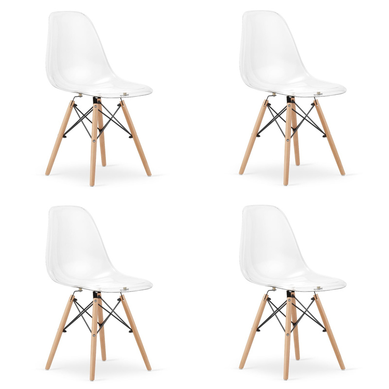 Krzesło OSAKA przezroczyste / nogi naturalne x 4