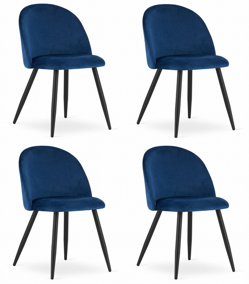 Krzesło BELLO - aksamit granat / nogi czarne x 4