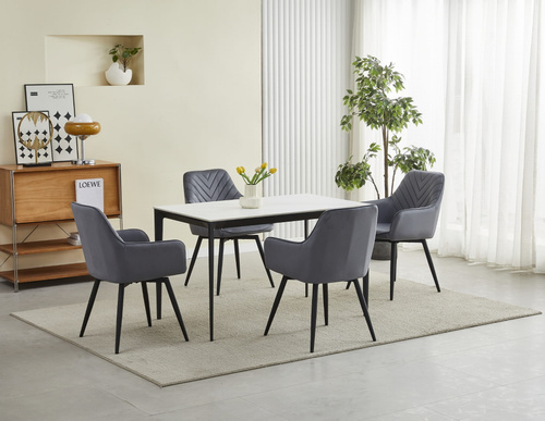 Krzesło NANA360 - ciemny szary aksamit / nogi czarne x 2