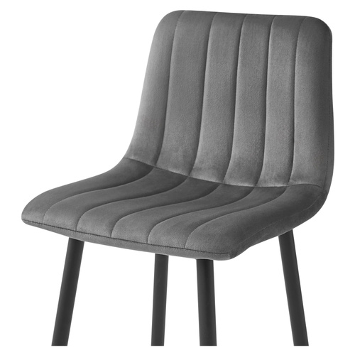 Hoker POZZA - ciemny szary aksamit / nogi czarne x 1