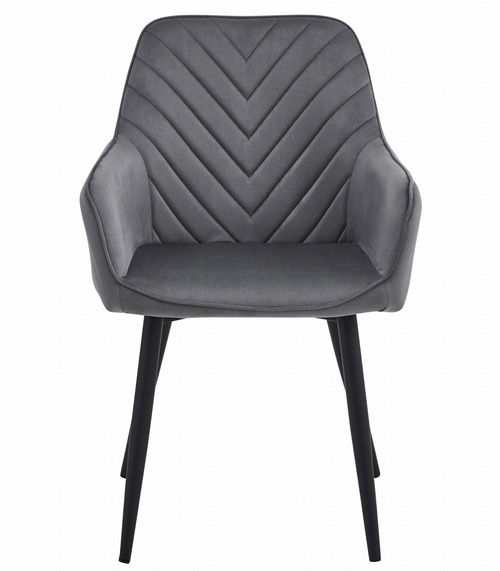 Krzesło NANA - ciemny szary aksamit / nogi czarne x 2