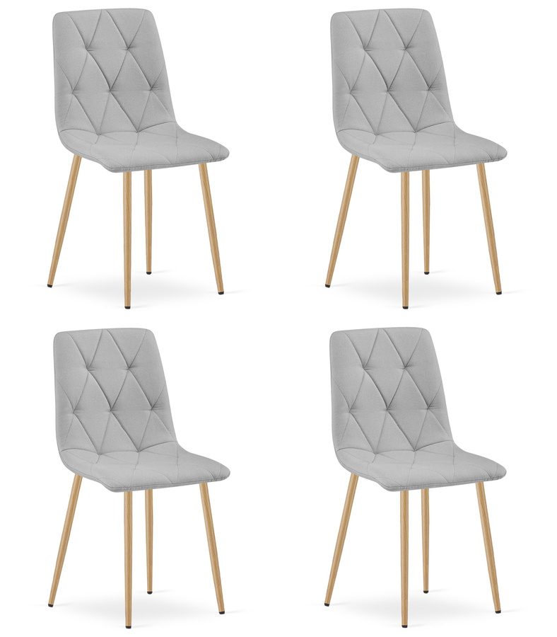 Krzesło LIBRA - jasny szary materiał / nogi kolor drewna x 4