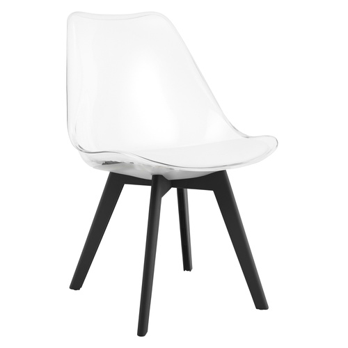 Krzesło MARK - przezroczyste / nogi czarne x 3