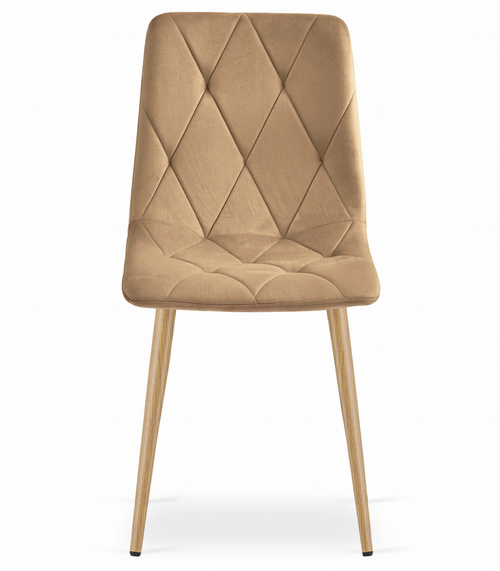 Krzesło LIBRA - brązowy aksamit / nogi kolor drewna x 3