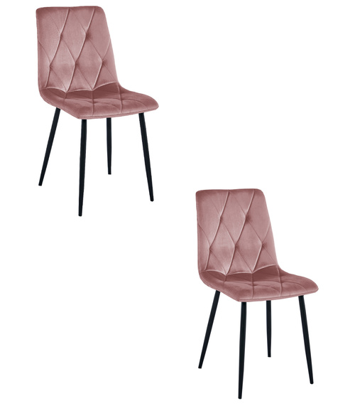 Krzesło LIBRA - róż aksamit / nogi czarne x 2